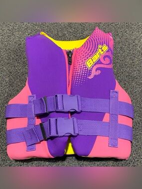 Barts Girls youth Size 50-90 Pounds pink and purple Life Jacket swim Vest